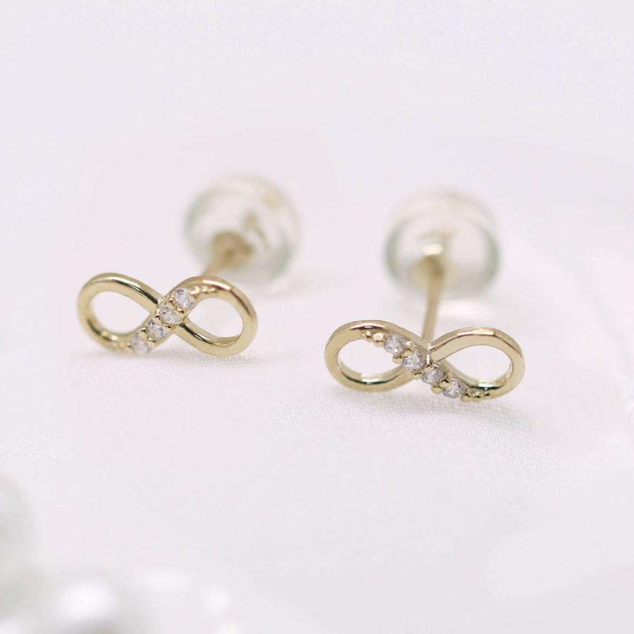 ピアス ゴールド pierce K10ゴールド 無限大 インフィニティ infinity 