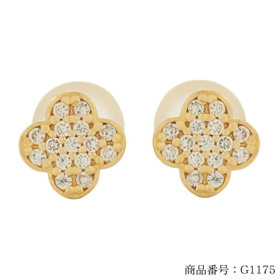 ピアス ゴールド pierce K10ゴールド 四つ葉 クローバー