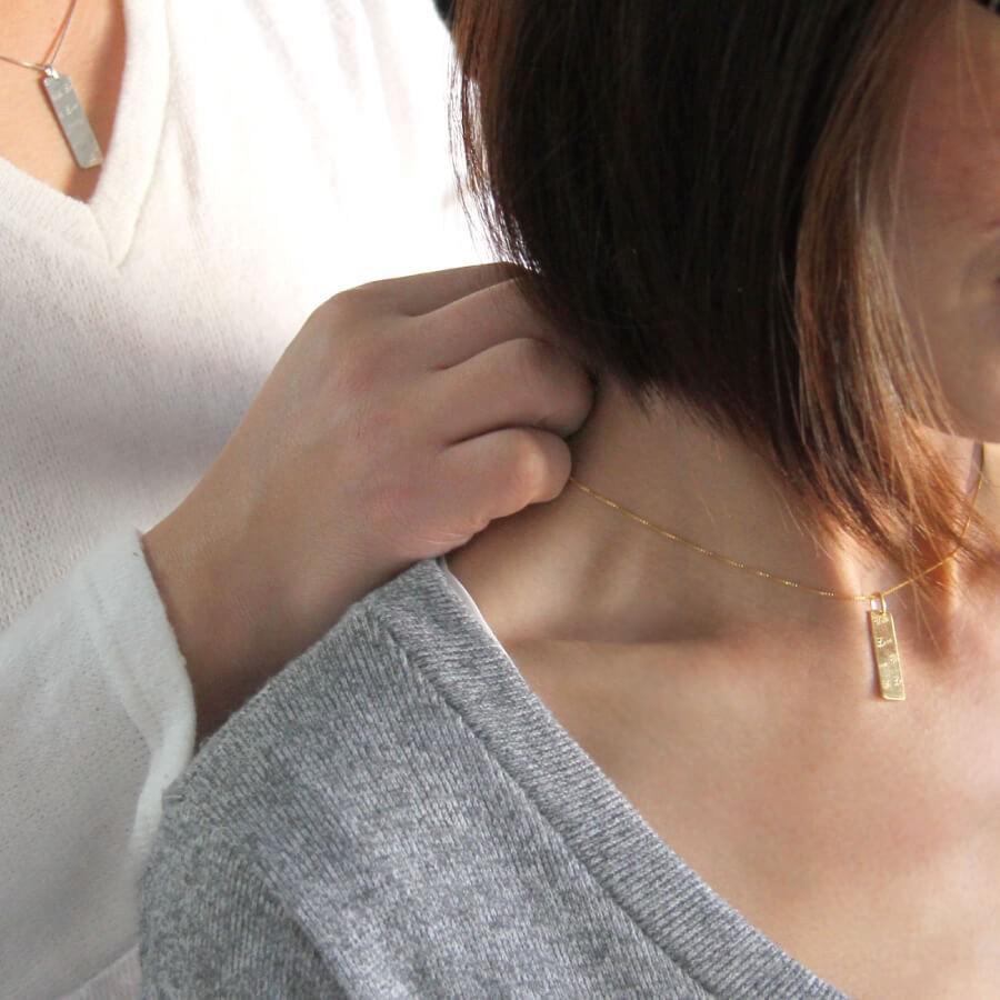 刻印無料 プレートネックレス イニシャルネックレス ペアネックレス