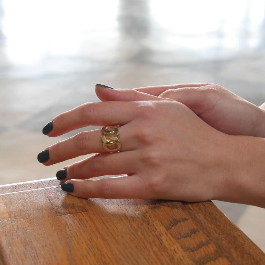 18金 チェーンリング 太め 楽天市場】18金 K18 リング 指輪 チェーンリング ゴールド