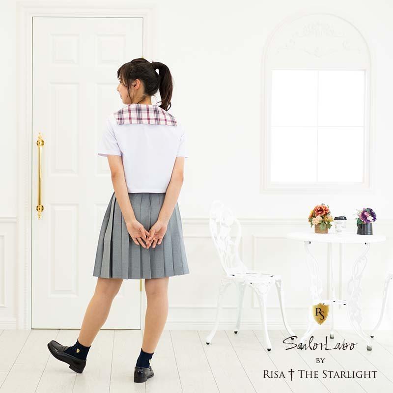 セーラー服用チェック柄えりセット(ピンクえんじ)【本体別売 セーラー服用チェック柄えりセット(ピンクえんじ)【本体別売