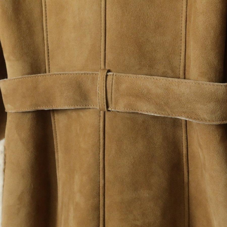 美品】バルマン BALMAIN☆ムートンコート 本革 サイズ9 キャメル系