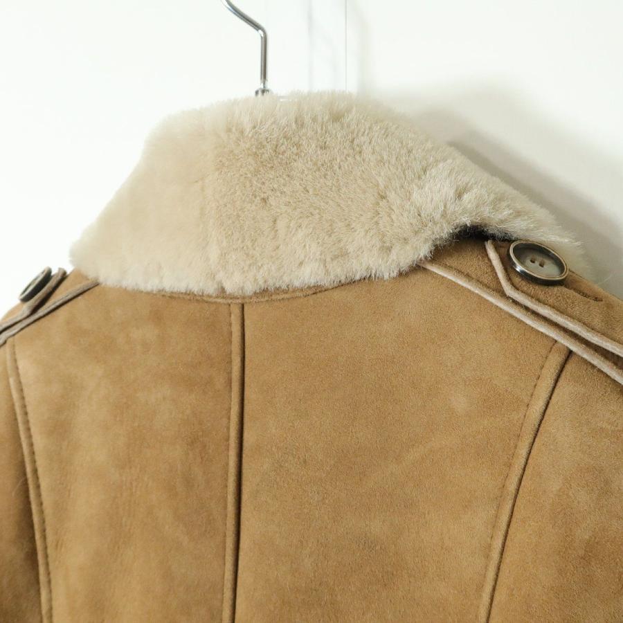 美品】バルマン BALMAIN☆ムートンコート 本革 サイズ9 キャメル系