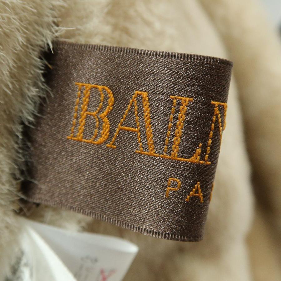 美品】バルマン BALMAIN☆ムートンコート 本革 サイズ9 キャメル系