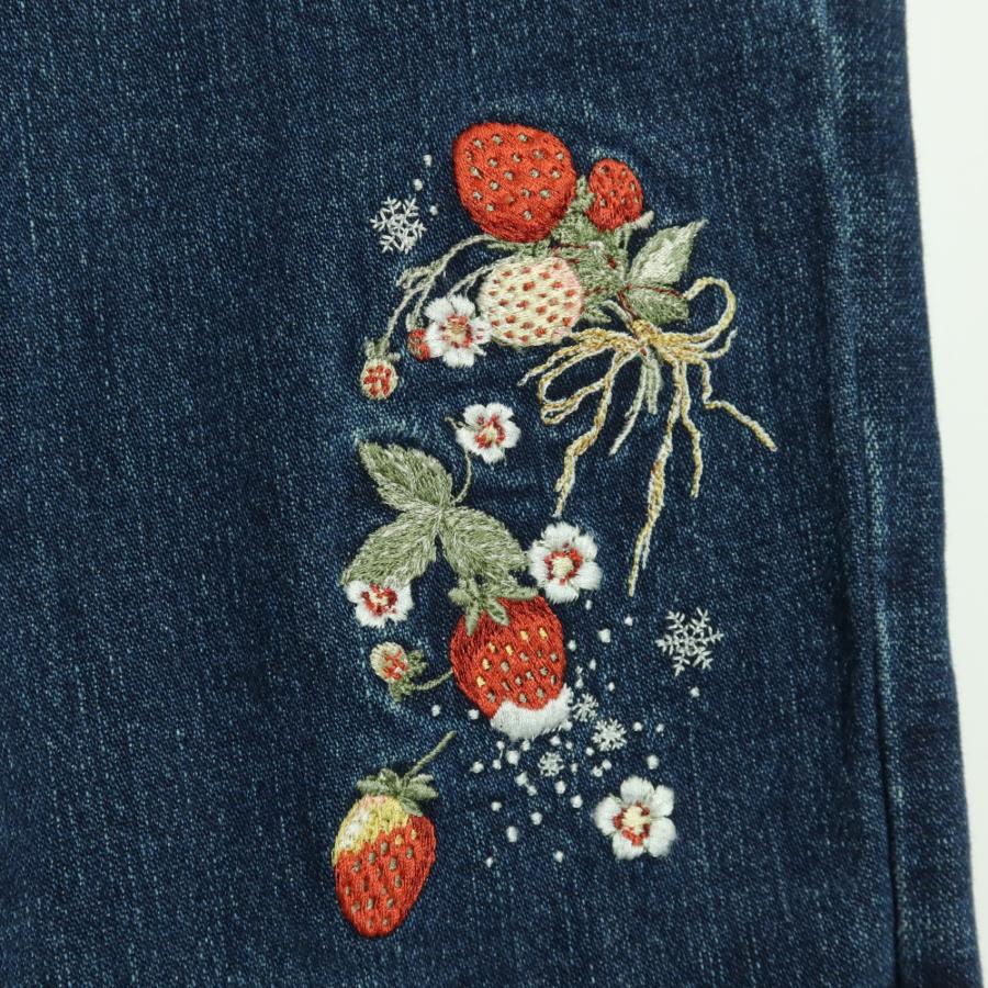 ピンクハウス☆イチゴ刺繍♪ジーンズ デニムパンツ サイズM ネイビー系
