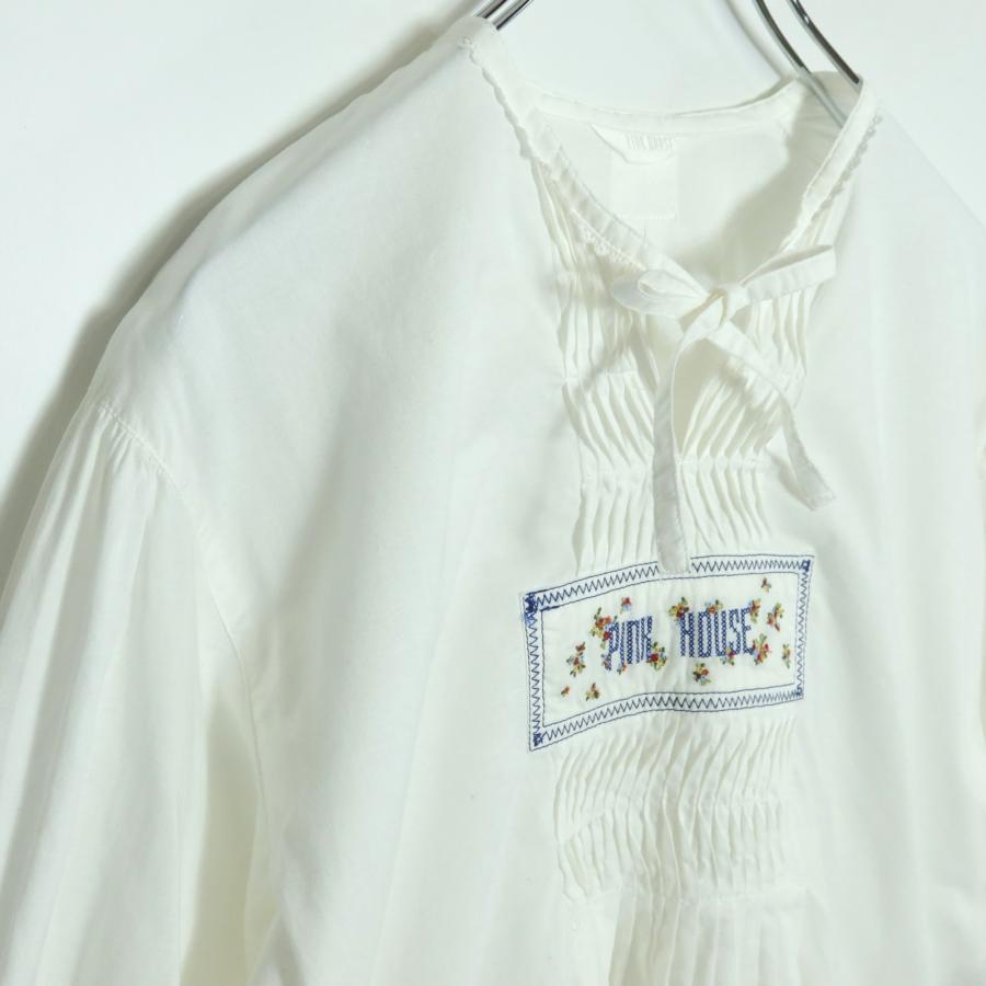 ピンクハウス☆ロゴステッチ刺しゅうが可愛い♪ 長袖ロングブラウス