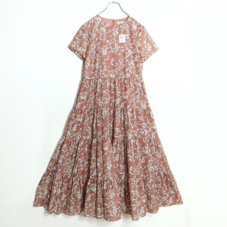 23区　フラワープリント　ロングワンピース　ティアード　40 新品タグ付き】23区☆フラワープリントが美しい♪ 上品なティアード