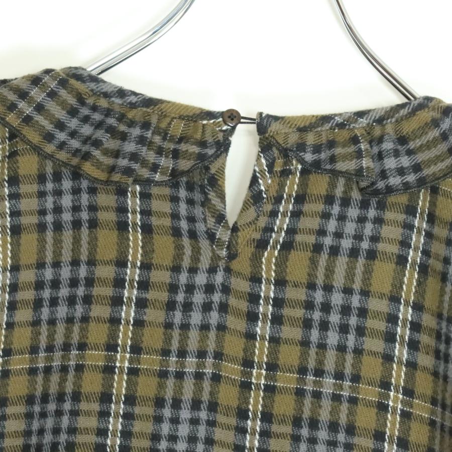 【試着のみ】ピンクハウス グリーン系チェック ネル ワンピース/2023年 秋 グリーンフード付きネルチェックワンピース - ピンクハウス通販