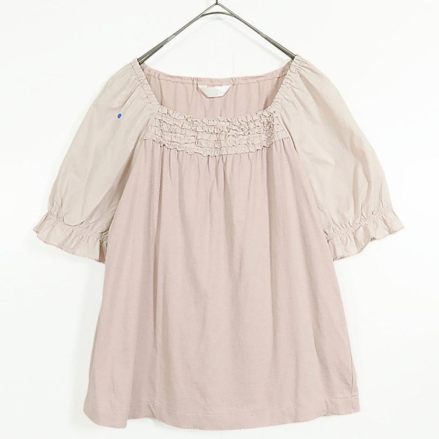 ピンクハウス☆カットソー 大きいサイズ4(L) 薄いピンク系 フリル付き