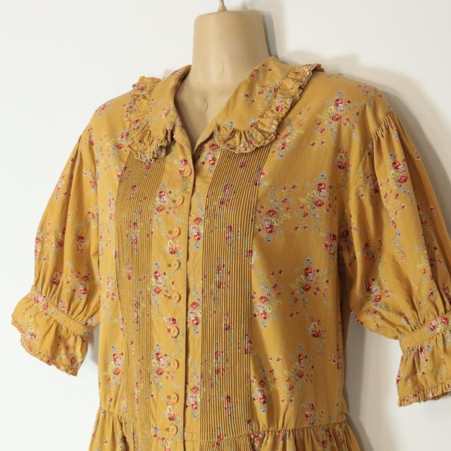 ✨ピンクハウス✨花柄 ロング シャツワンピース ピンタック ハシゴ 
