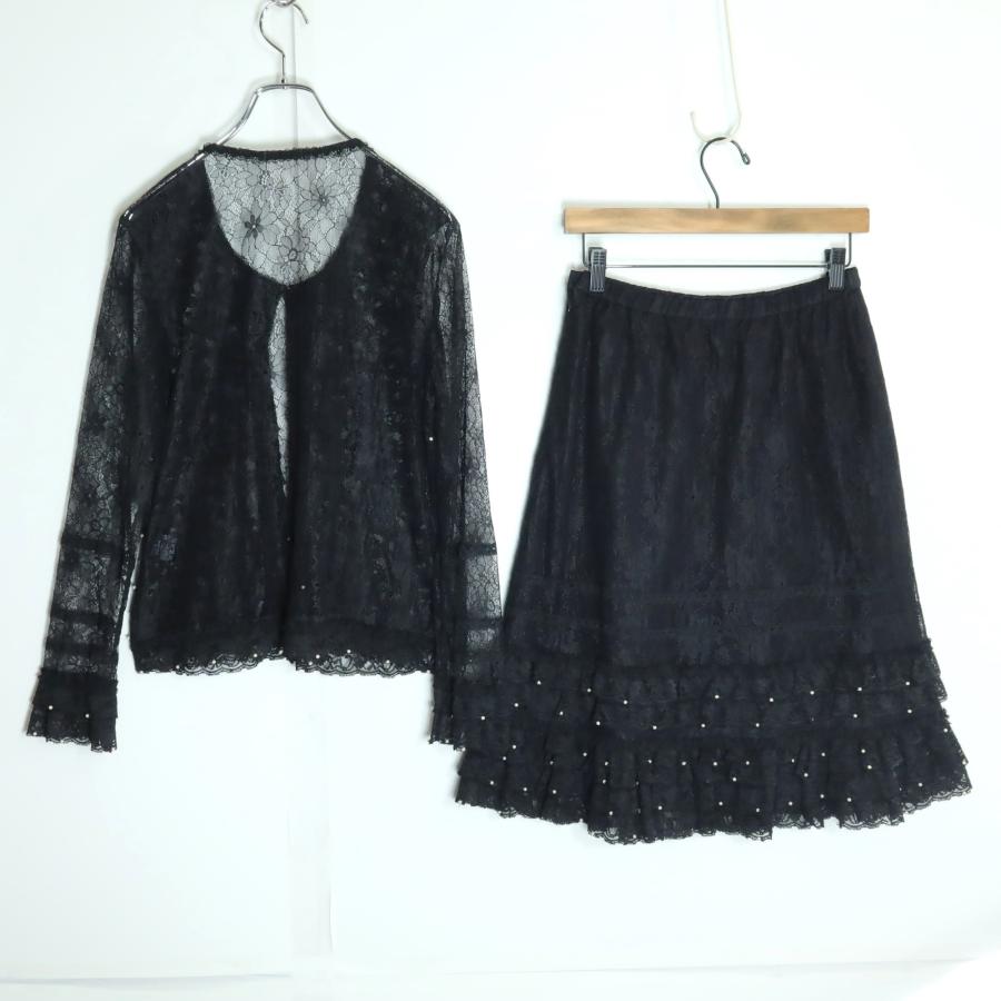 美品】インゲボルグ☆上下セット！お花の総レース♪ブラウス&スカート 