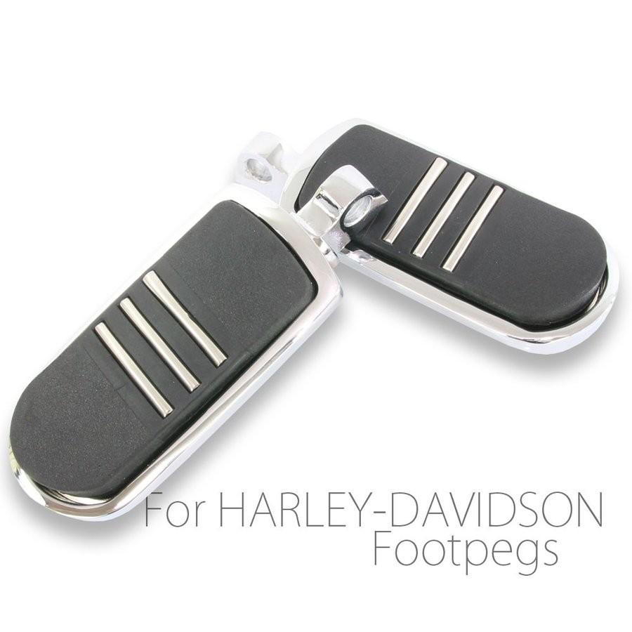 ハーレー メッキ フットペグ 左右セット Aタイプ ステップ フットレスト スポーツスター ソフテイル ダイナ V-ROD ツーリング ボディ 外装 ペダル ペグ