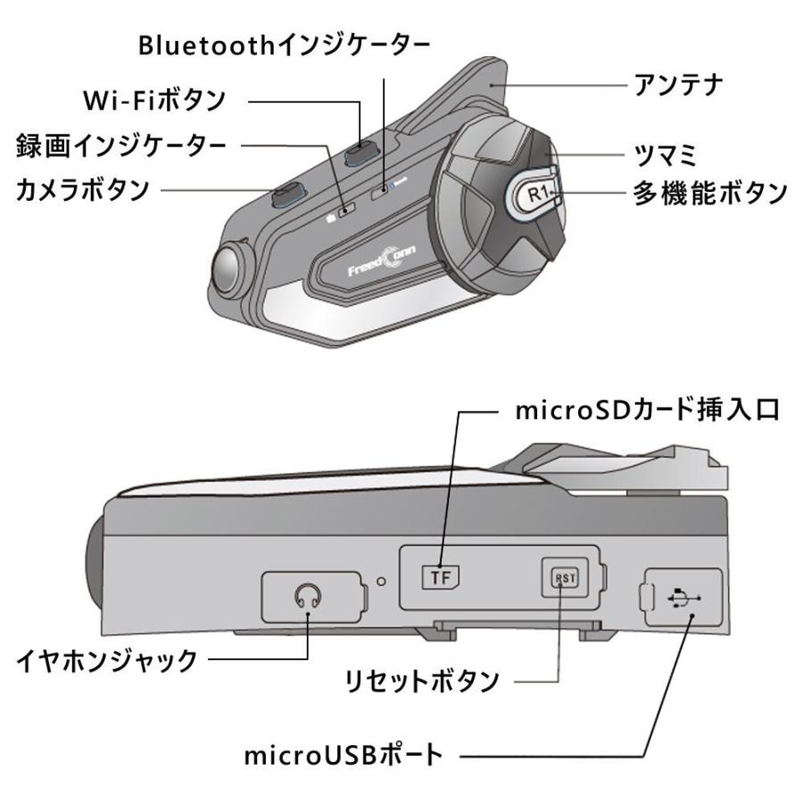 インカム ドラレコ バイク Wi-Fi搭載 高画質 カメラ 広角レンズ