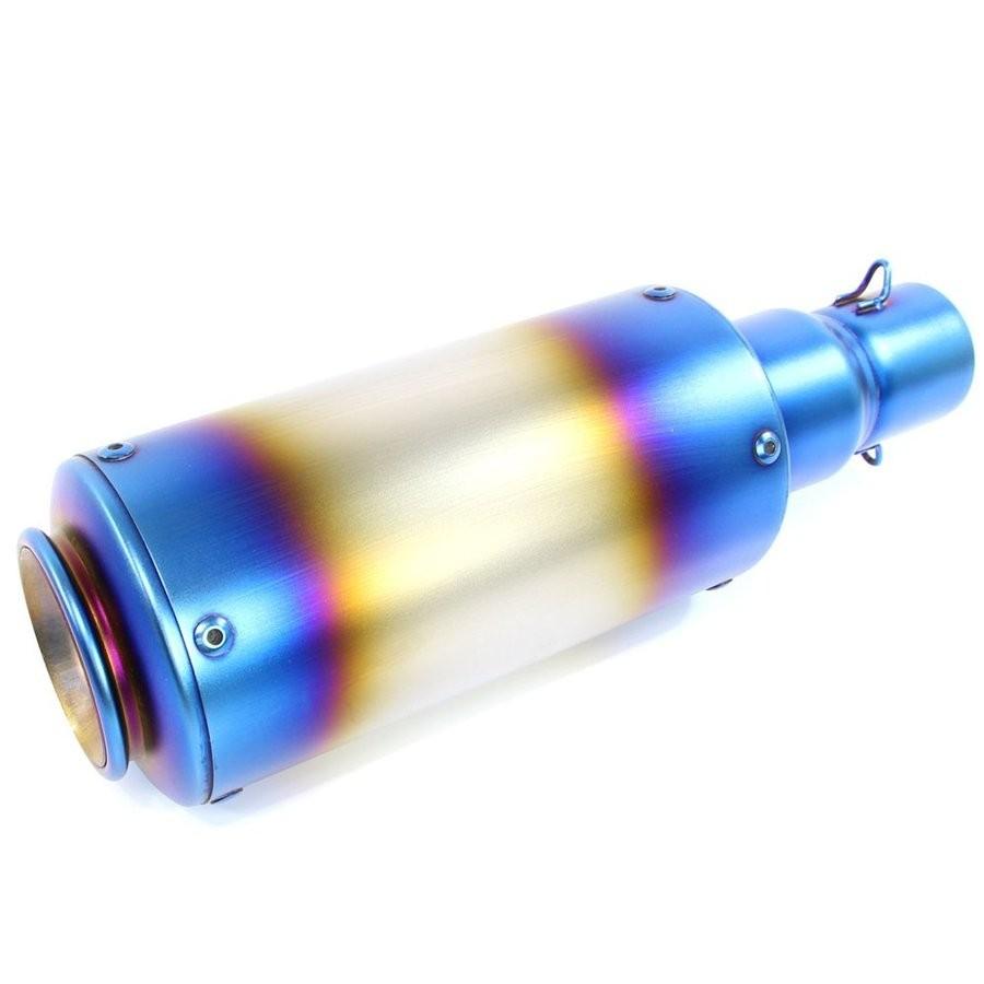 汎用 GPショートサイレンサー φ50.8 50.8mm 缶型 チタンカラー 焼き色