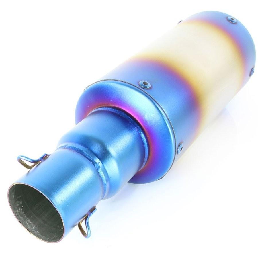 汎用 GPショートサイレンサー φ50.8 50.8mm 缶型 チタンカラー 焼き色