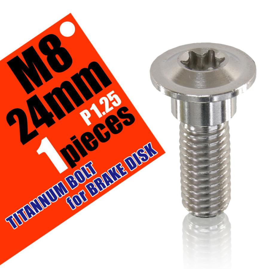 M8×24 P1.25 チタンボルト ブレーキディスクボルト 1本 8mm 24mm