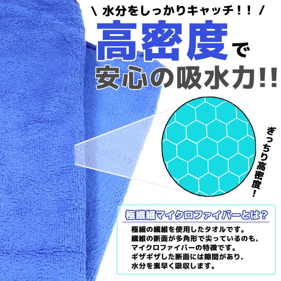 10枚セット マイクロファイバークロス 洗車 タオル 40×40cm ブルー