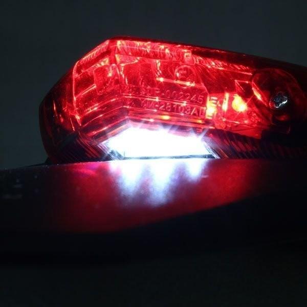 テールランプ 赤/オレンジ STOP　ナンバープレートランプ付き 汎用 LED エンデューロ テールランプ レッドレンズ ナンバー灯付き