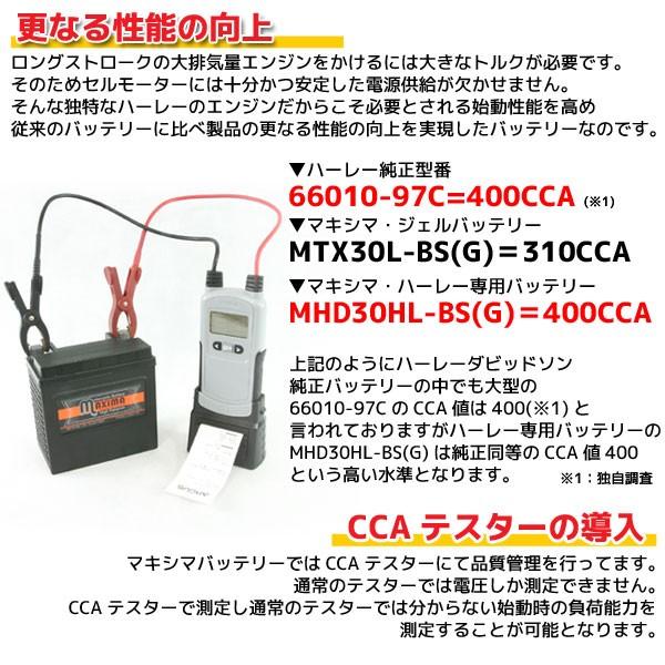 ハーレー専用 充電済み 65991-82A/65991-82B/65991-75C互換 バイクバッテリー MHD20H-BS(G) 1年保証付 ジェルタイプ FXRS ローグライド｜rise-corporation-jp｜04