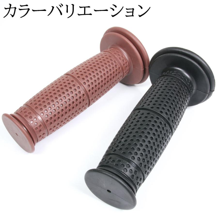 樽型 オフロード グリップ 22.2mm ブラウン 汎用 ビンテージ