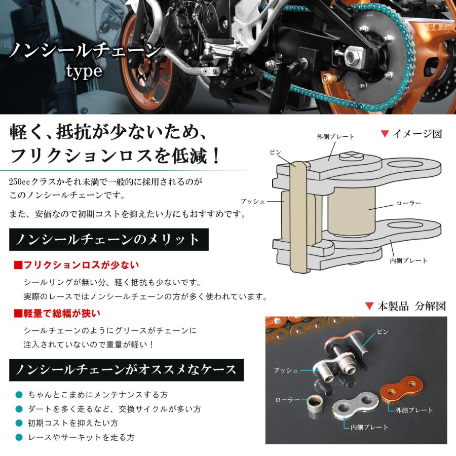 ホンダ ゴリラ CYCバイクチェーン シルバー 銀 420-120L カラー