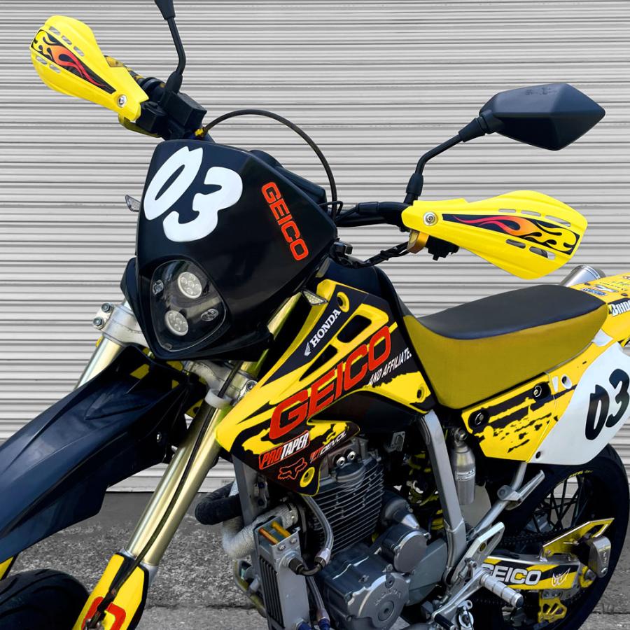 ハンドガード 22.2mm イエロー 黄 オフロード車 カスタム 交換 保護 バイク レース YZ65 YZ85 XT250X WR250R WR250F TT250Rレイド トリッカー セロー ランツァ｜rise-corporation-jp｜07