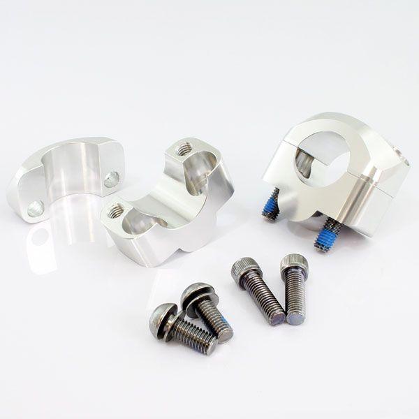 汎用 アルミ製 テーパーハンドル用 クランプキット シルバー 銀 22.2mm