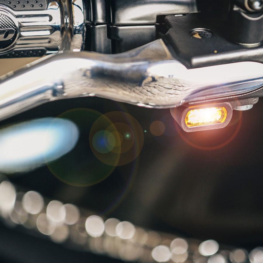 ハーレー スポーツスター 2014年以降適合 LED リロケーション マイクロミニウインカー ブラックボディ スモークレンズ XL883 XL1200  カスタム パーツ 車検対応