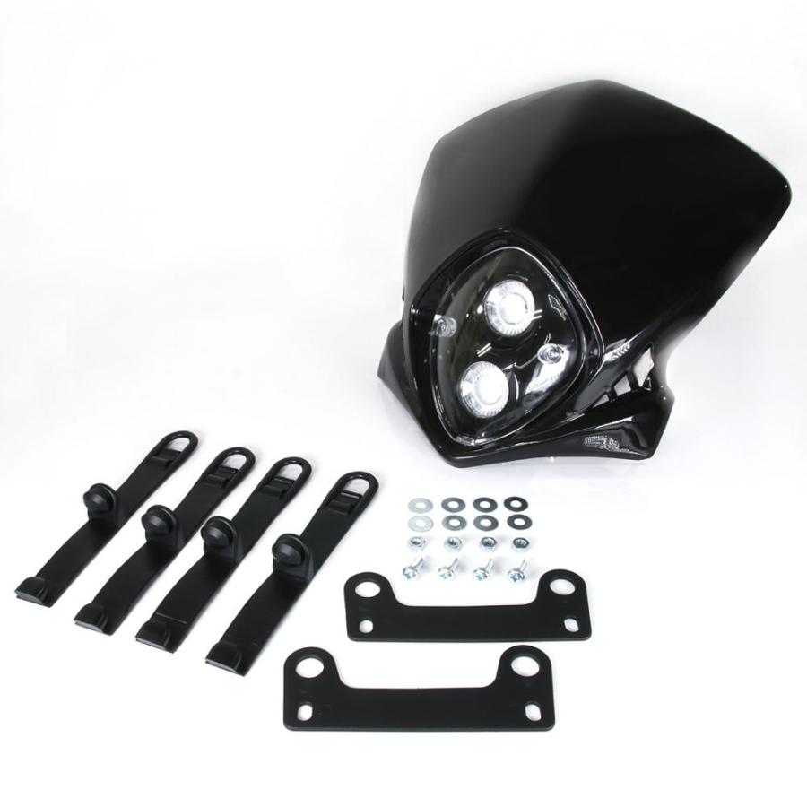 スズキ エンデューロ LEDヘッドライト カウルマスク ブラック 黒 スズキ エンデューロ LEDヘッドライト カウルマスク ブラック 黒