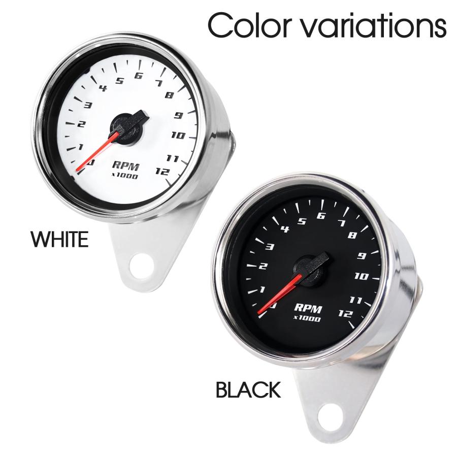YAMAHA バイク用 電気式 LED ミニ タコメーター 12000RPM 60mm YAMAHA バイク用 電気式 LED ミニ タコメーター 12000RPM 60mm