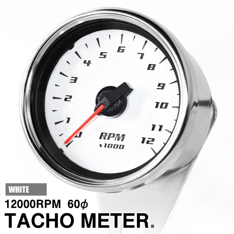 バイク用 電気式 12000RPM LED タコメーター 60mm 60ミリ バイク用 電気式 12000RPM LED タコメーター 60mm 60ミリ