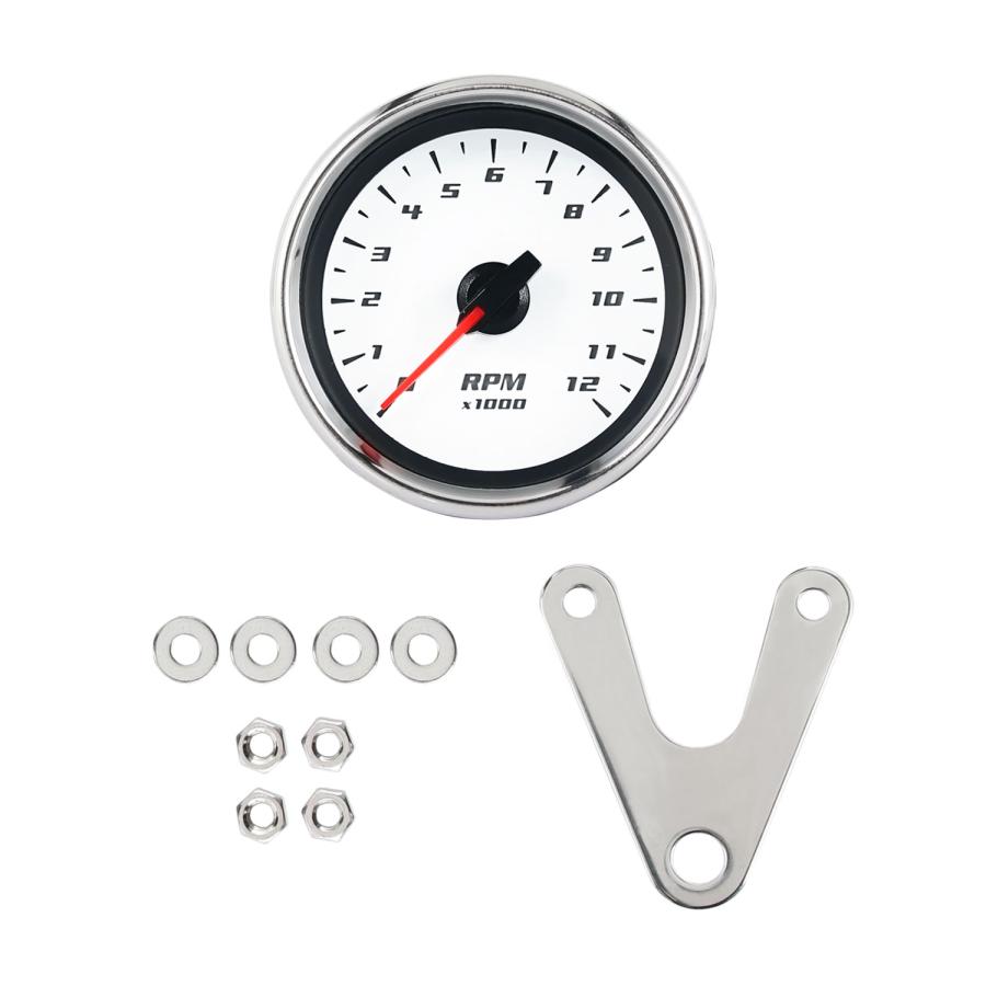 YAMAHA バイク用 電気式 LED ミニ タコメーター 12000RPM 60mm YAMAHA バイク用 電気式 LED ミニ タコメーター 12000RPM 60mm