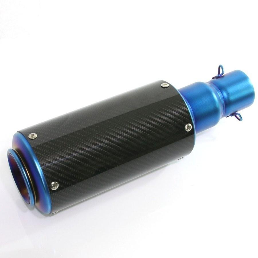 汎用 GPショートサイレンサー φ50.8 50.8mm 缶型 カーボン/チタン 焼き