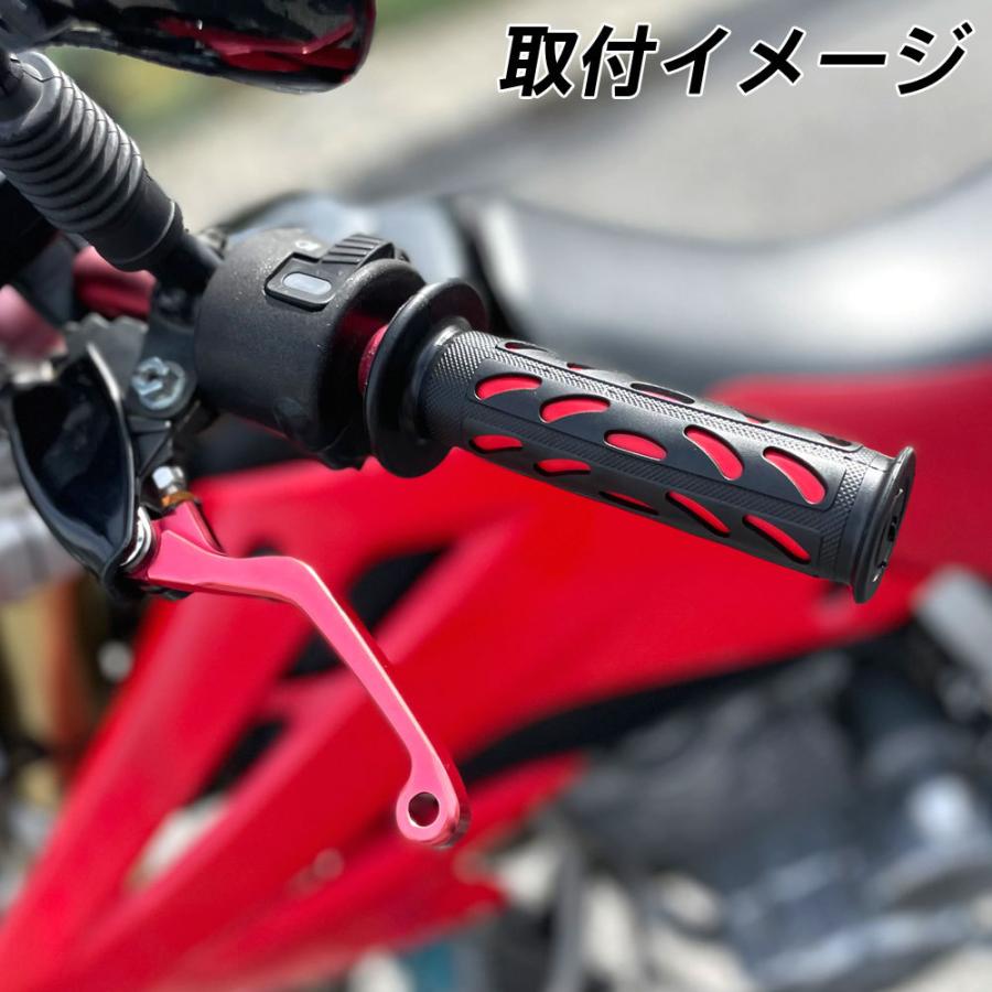 スーパーバイク 22.2mm 非貫通 耐震GEL シルバー 汎用 グリップ