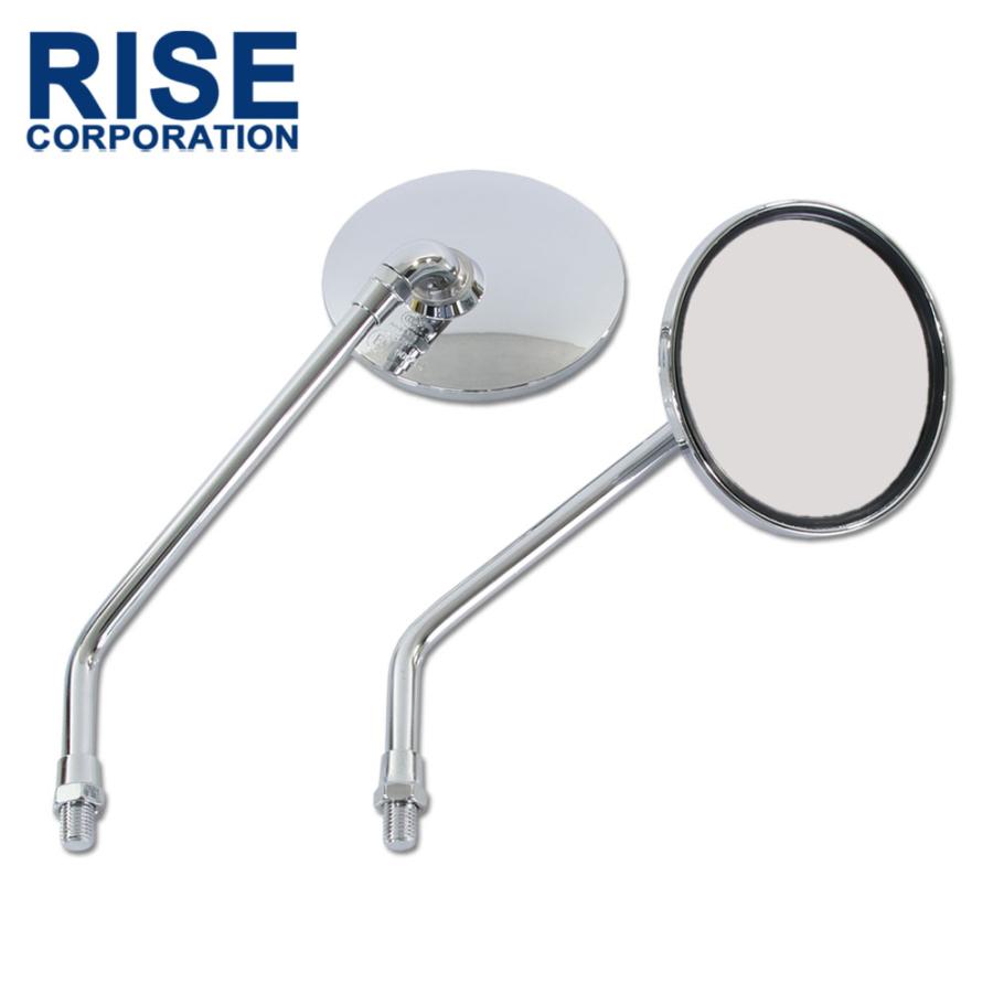 NAPOLEON 丸型バイクミラー 　当時物　正ネジ　10mm 汎用 丸型ミラー ラウンドミラー 左右セット 正ネジ 10mm メッキ