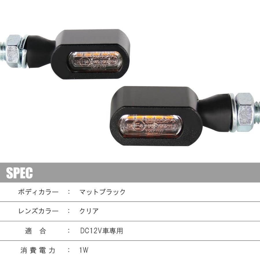 マイクロミニウインカー LED 車検対応 ブラック クリア レンズ