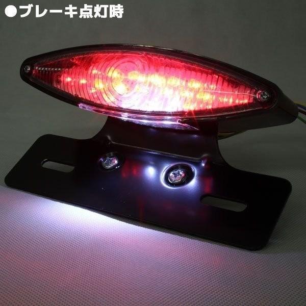 LED キャッツアイテールランプ ナンバー灯付 汎用 カスタム 12V 楕円 汎用 ウインカー付 LED スネークアイ キャッツアイ テールランプ
