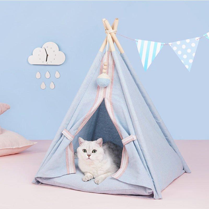 ペット用テント おしゃれ クッション付き オールシーズン対応 犬用 猫用 犬小屋 ペットハウス お昼寝 テント 室内用 犬小屋 ティピーテント お昼寝 おしゃれ ペットベッド Riseshop 期間限定割引の