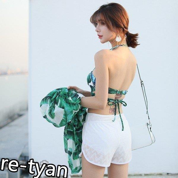 珍しい レディース 体型カバー 水着3点セット セパレート 韓国風 ハイウエスト オフショルダー スカラップ バンドゥビキニ セクシー 紫外線カット ビーチ ワンピース サイズ M Garces Org