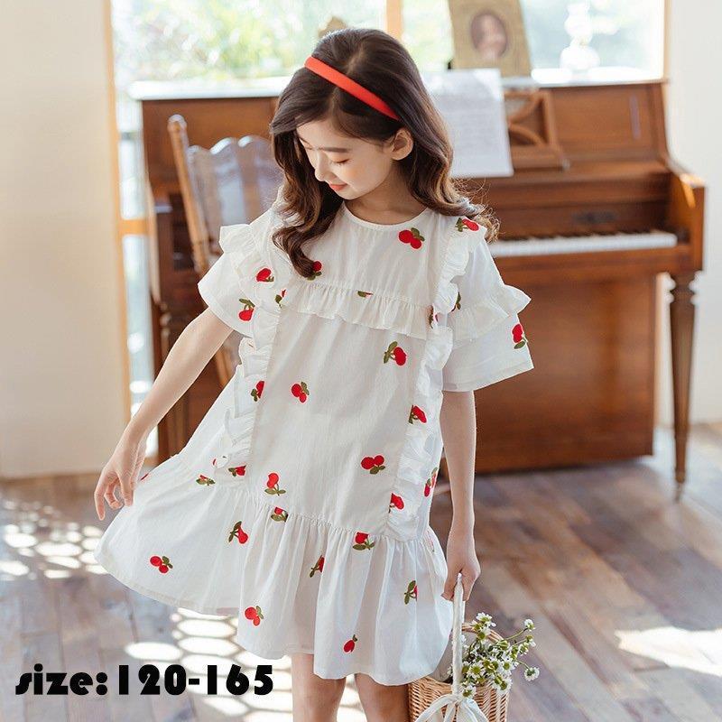 注目ショップ ブランドのギフト 夏 ワンピース 韓国子供服 子供ドレス 入学式 ジュニア服 可愛い カジュアル ビーチ 子ども服 おしゃれ リゾート 女の子 半袖 Aライン コットン ロング丈 ワンピース チュニック サイズ 140 Limassentosa Co Id