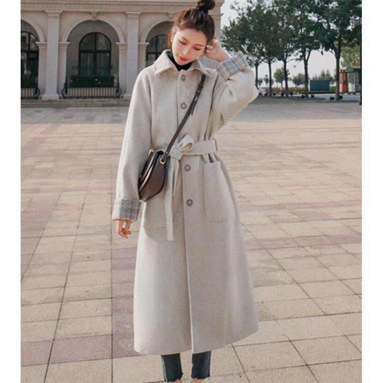 初売りセール ロングコート レディース ラシャ ウールコート 洋服 アウター オーバーコート 冬 トレンドコーデ 21年最新海外 Nahla Ly