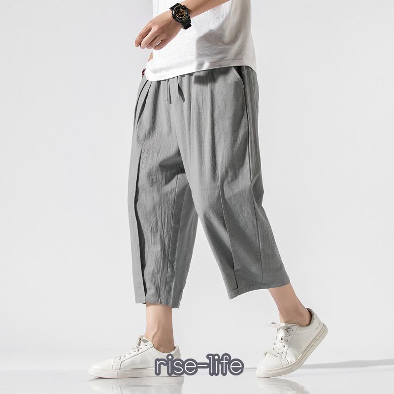 国際ブランド ボトムス パンツ ボトムス ショーツ 半ズボン 短パン 服 春夏 七分丈 綿麻 メンズ リネン パンツ ストレート ワイドパンツ 7分丈 麻 七分丈 リラックス ナチュラル 夏服 夏 涼しい カジュアル ブラック グレー ネイビー ワインレッド Www
