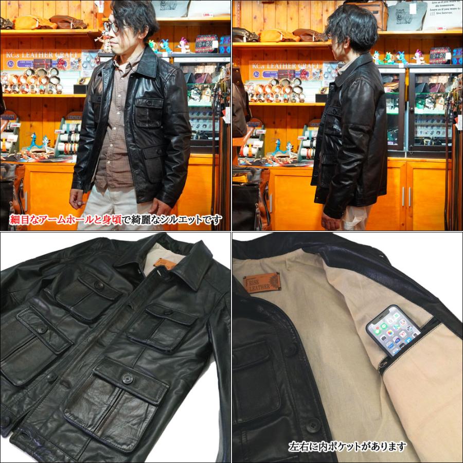 RISE-ROCK シープレザー(羊革)ミリタリージャケット M65 RISE-ROCK シープレザー(羊革)ミリタリージャケット M65