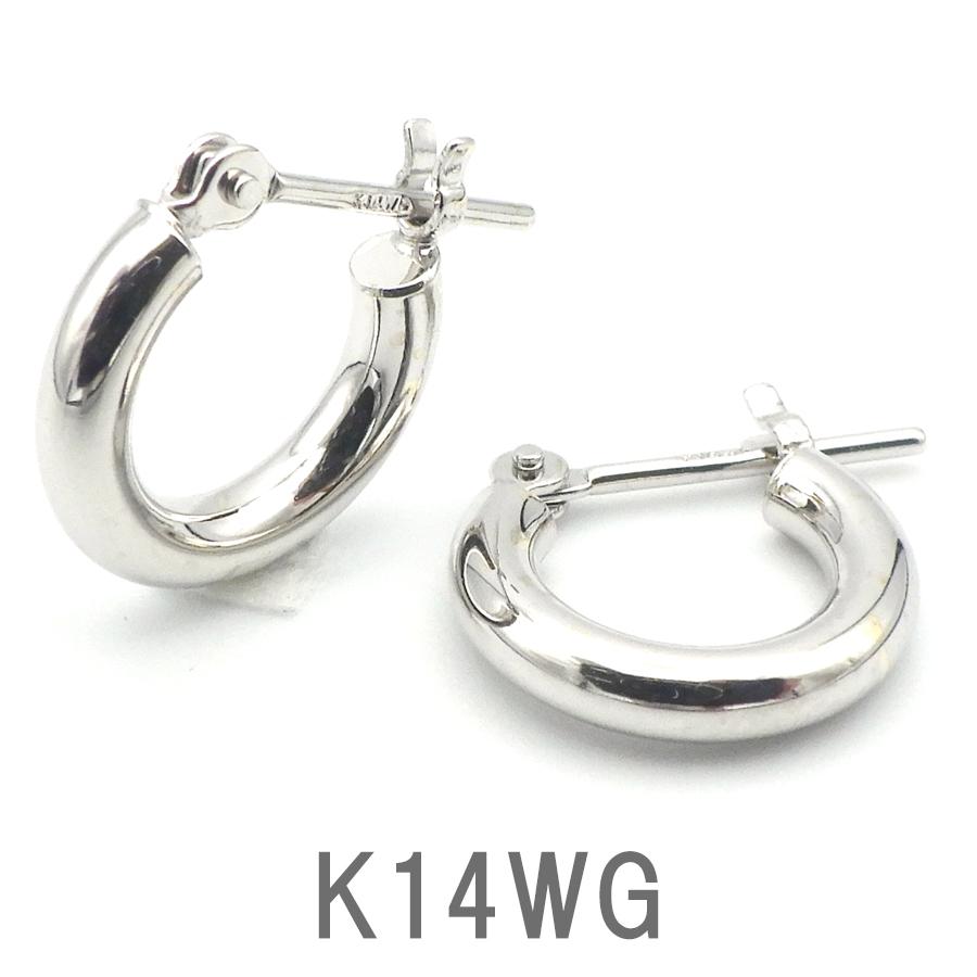 ピアス フープ K18 K14 YG PG WG 2×10 レディース 18金 14金 イエロー