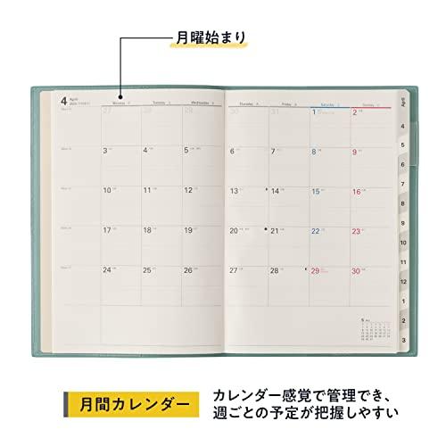 日本能率協会マネジメントセンター 能率 NOLTY 手帳 2023年 4月始まり A5 マンスリー アクセス 月曜始まり ブルー 9517｜rise361｜03