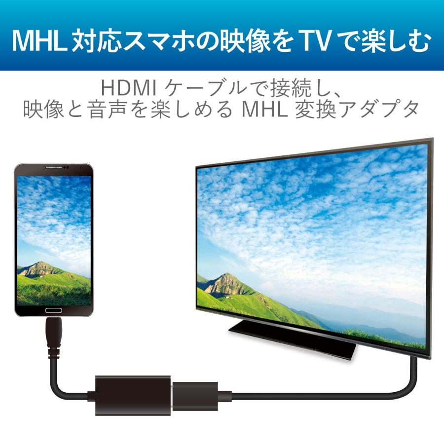 ELECOM MHL変換アダプタ Galaxy非対応 DH-MHLAD01BK｜rise361｜02