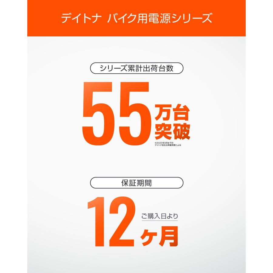 デイトナ(Daytona) バイク用 USB電源 5V/2.4A ブレーキスイッチ接続 メインキー連動 取付幅13.5mm スレンダーUSB-A 1ポ｜rise361｜02