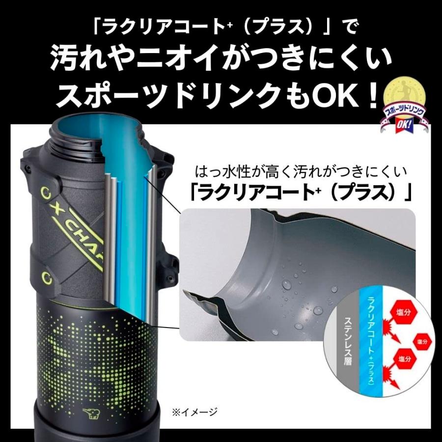 象印マホービン(ZOJIRUSHI) 水筒 シームレスせん スポーツタイプ 大容量 1.5L 直飲み ステンレスクールボトル ライムブラック せんとパ｜rise361｜05