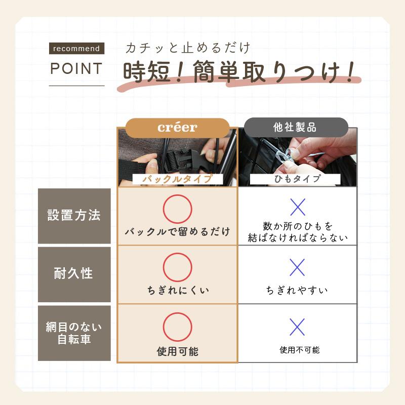 creer（クレエ） 【クーポンでお得！】自転車かごカバー 3色 防水