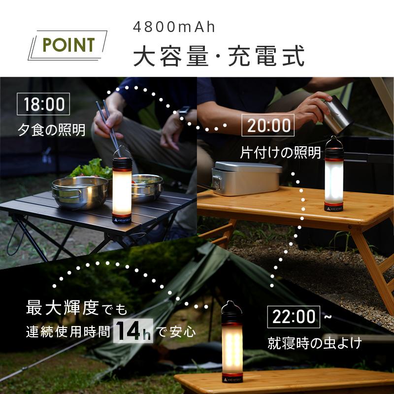 ランタン ledランタン 充電式 おしゃれ キャンプ用品 懐中電灯 キャンプ 充電式ランタン ライト ミニランタン キャンプランタン 小型 最強 アットライズ atRise｜risecreation｜07